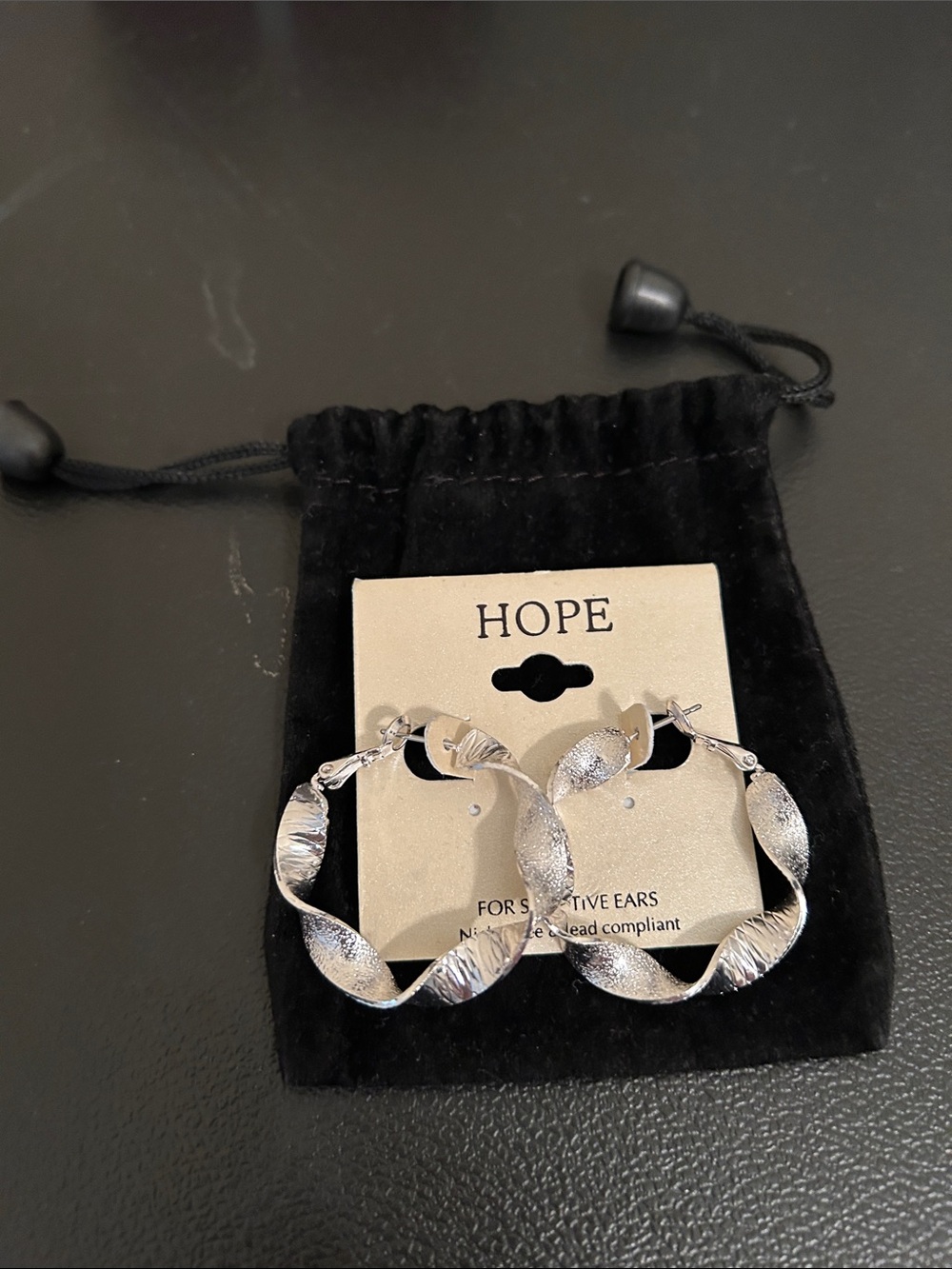 Silver Twisted Hoop Earrings for Women